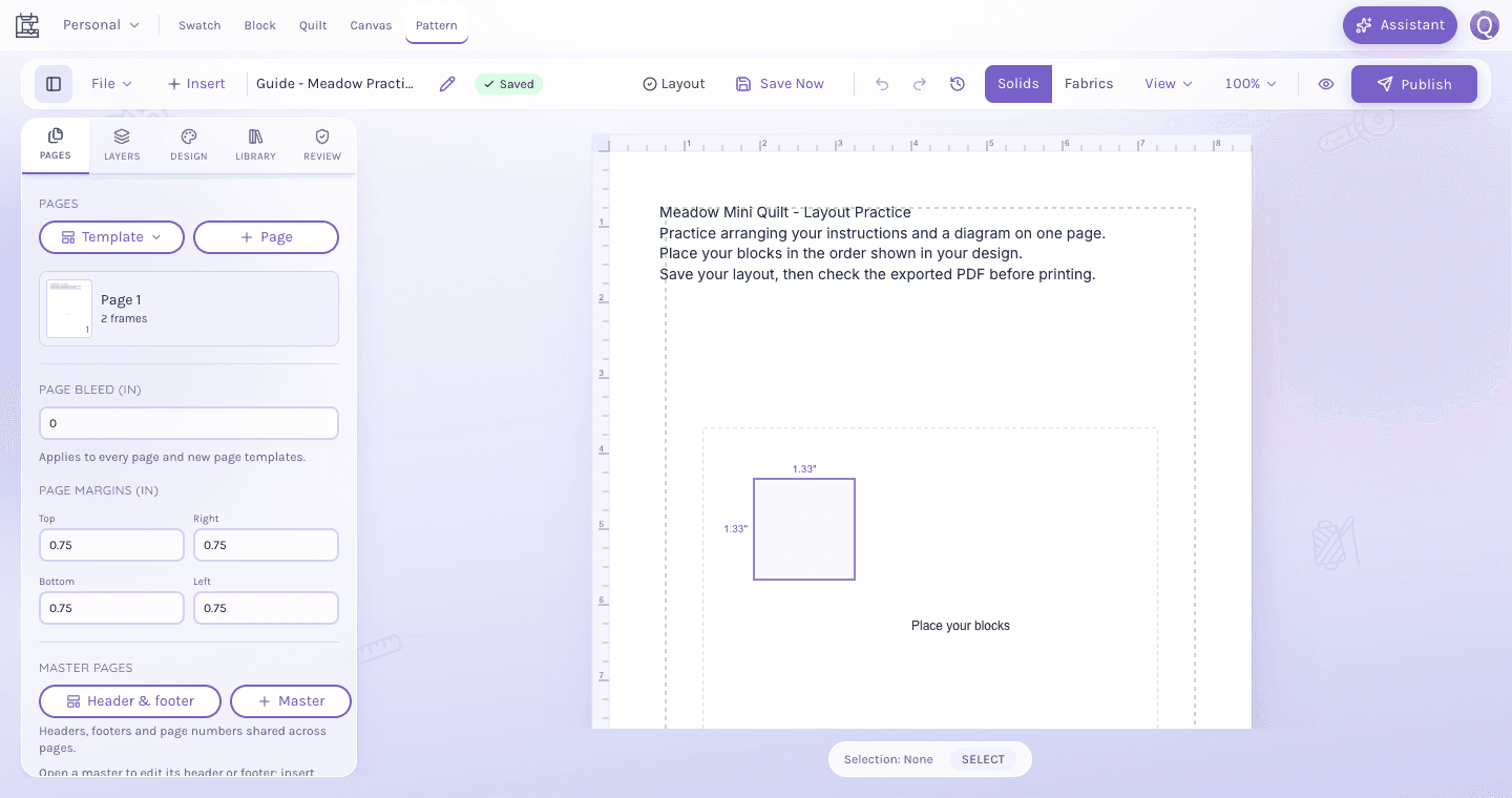 Pattern Builder: Write and Print a Pattern
