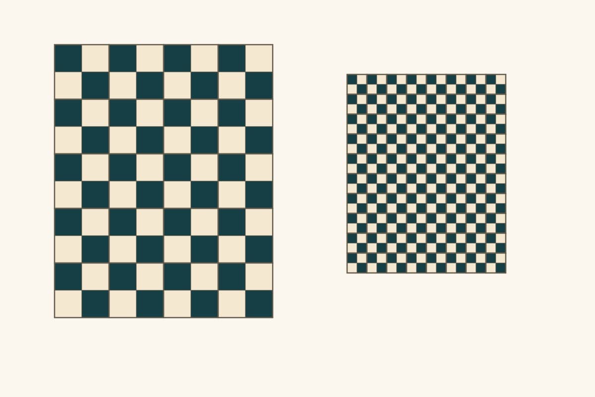 Original digital Four Patch quilt diagrams with large and small checkerboard patches