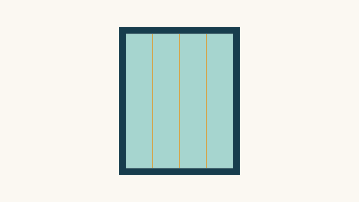 Original diagram of a teal quilt center with three gold interior measuring lines and an evenly sized navy border