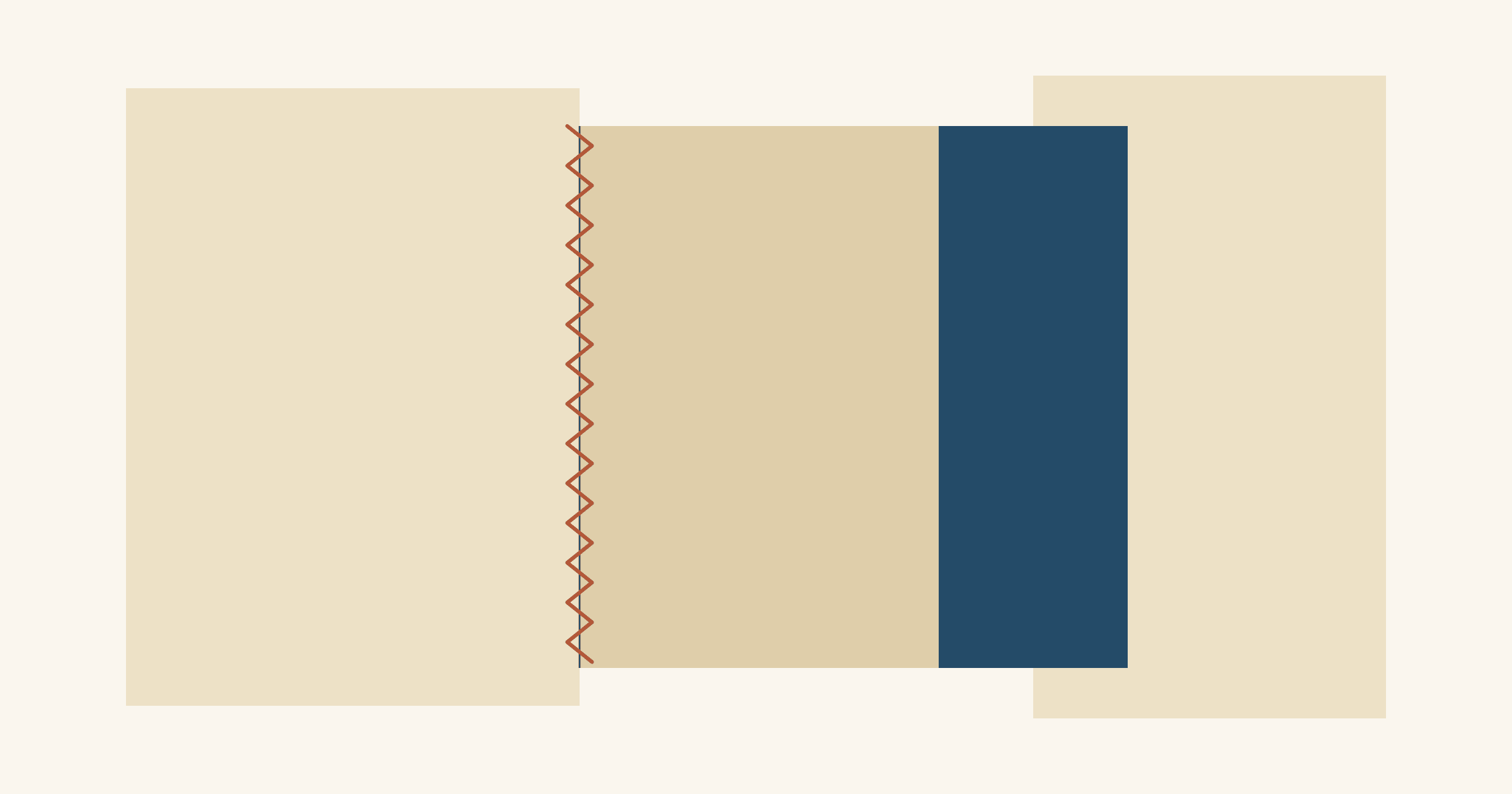Three batting scraps of slightly different heights butted side by side: the first pair joined by a rust zigzag stitch 5 mm wide across the butted edges, the second pair by a 1 1/2-inch navy strip of fusible tape centered over the join