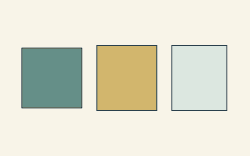 Text-free drawing of a square and two rectangles with different proportions, illustrating size-rule comparisons