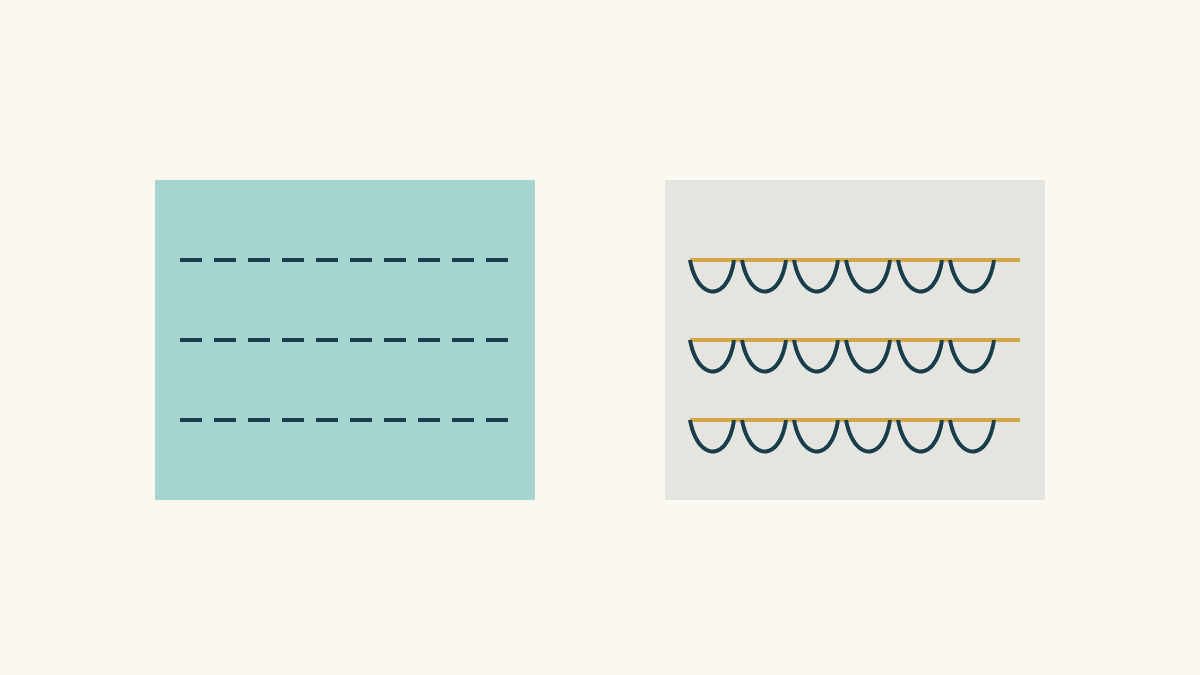 Original illustrative surface views show dark upper-thread stitches on a quilt top and dark upper-thread loops beside a gold bobbin-thread line on the back